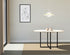 Round oak dining table with ash white finish and cross frame design, featuring a sleek and modern look.
