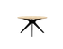 Natural oak round dining table with arched frame, perfect for dining rooms, by My Store.