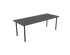 Rectangular oak dining table with a charcoal finish and four-legged frame, ideal for modern dining rooms.