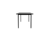 Rectangular oak dining table with charcoal finish and four-legged frame, ideal for modern dining rooms.