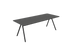 Rectangular oak dining table with charcoal finish and V-frame design, ideal for modern dining rooms.