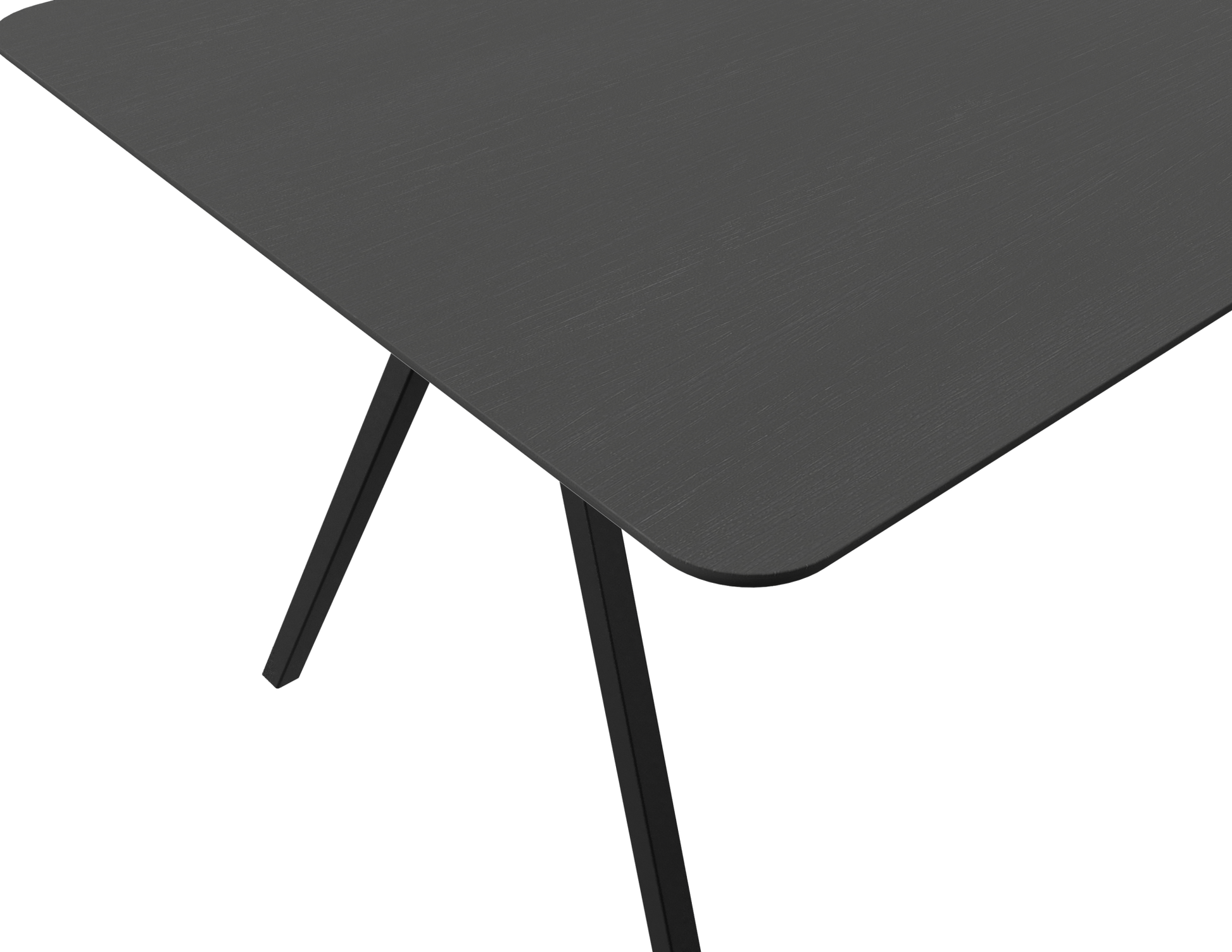 Rectangular charcoal oak dining table with V-frame design, 140 cm by My Store, showcasing a sleek modern wood dining surface.