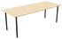 Rectangular oak dining table with natural finish and four-legged frame, ideal for modern dining rooms.