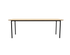 Natural oak rectangular dining table with a 4-legged frame, perfect for modern kitchens and dining rooms.