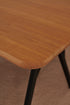 Rectangular oak dining table with natural finish and V-frame design, ideal for modern dining rooms.