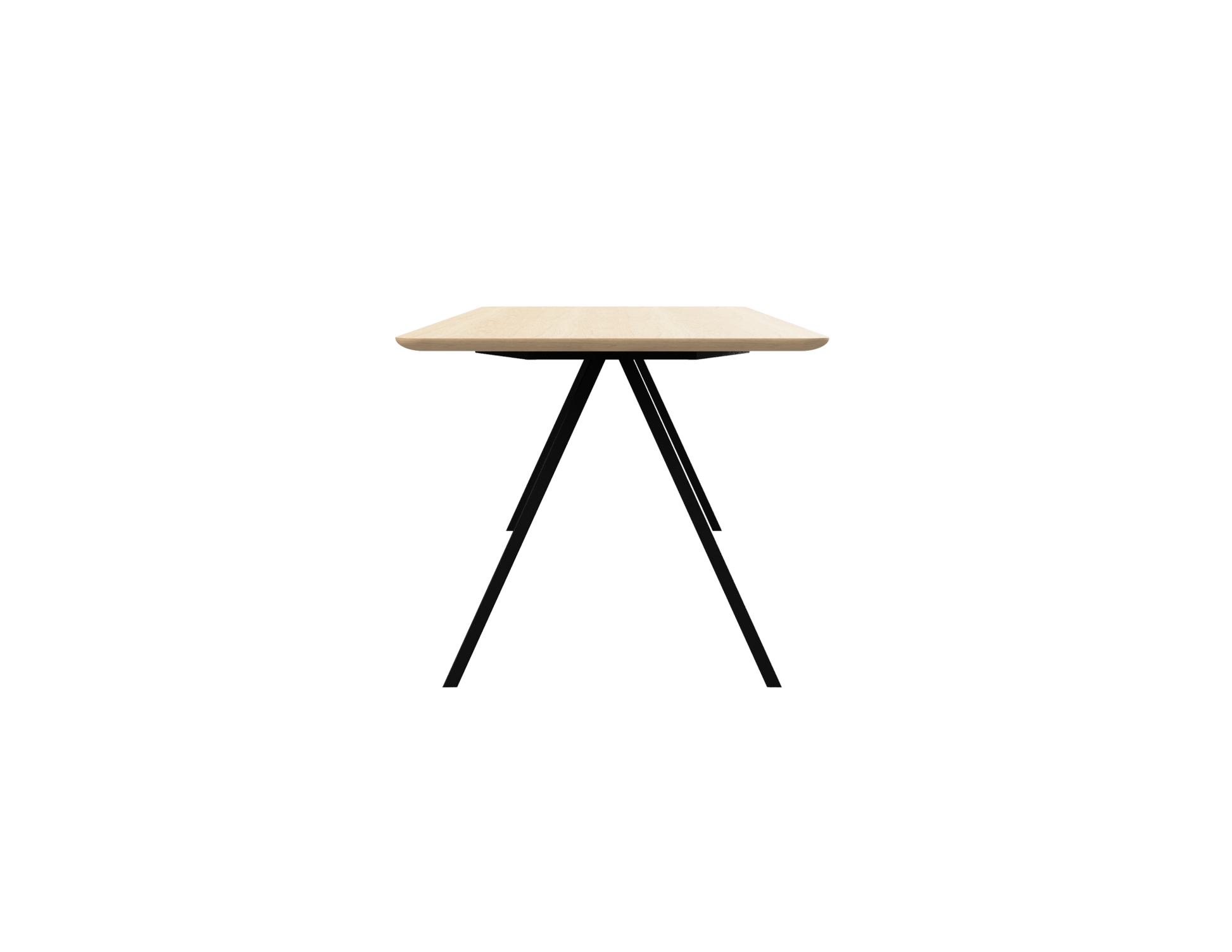 Natural oak rectangular dining table with V-frame design, 140 cm length, sturdy and stylish for modern dining rooms.