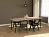 Rectangular oak dining table with ash white finish and four-legged frame, ideal for modern dining rooms.