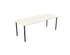 Rectangular oak dining table with ash white finish and four-legged frame, perfect for modern dining spaces.