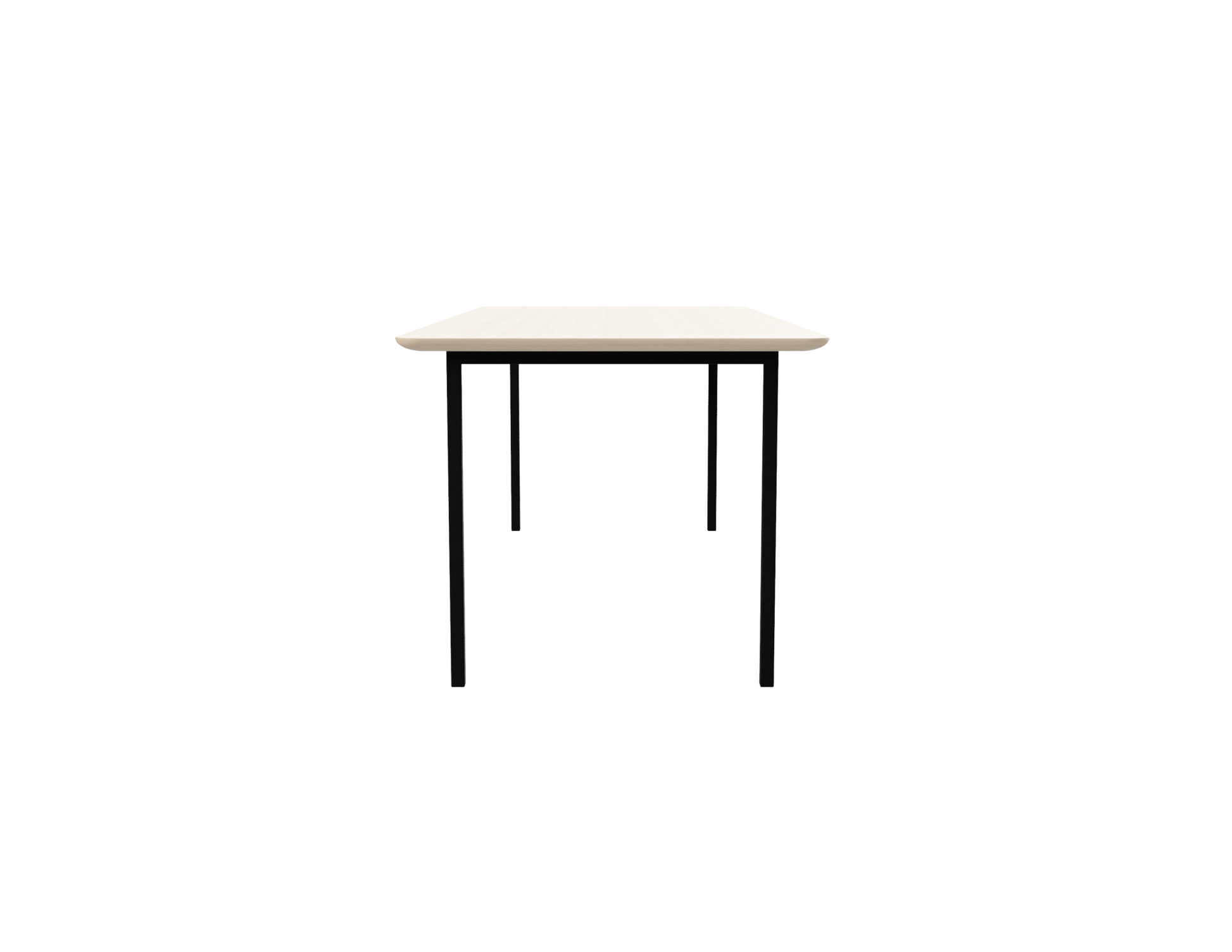 Rectangular oak dining table with ash white finish and four-legged frame, ideal for modern dining rooms.