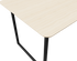 Rectangular oak dining table with ash white finish and U-shaped frame, perfect for modern dining rooms.