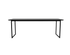 Rectangular oak dining table with charcoal finish and U-frame design, perfect for modern dining rooms.