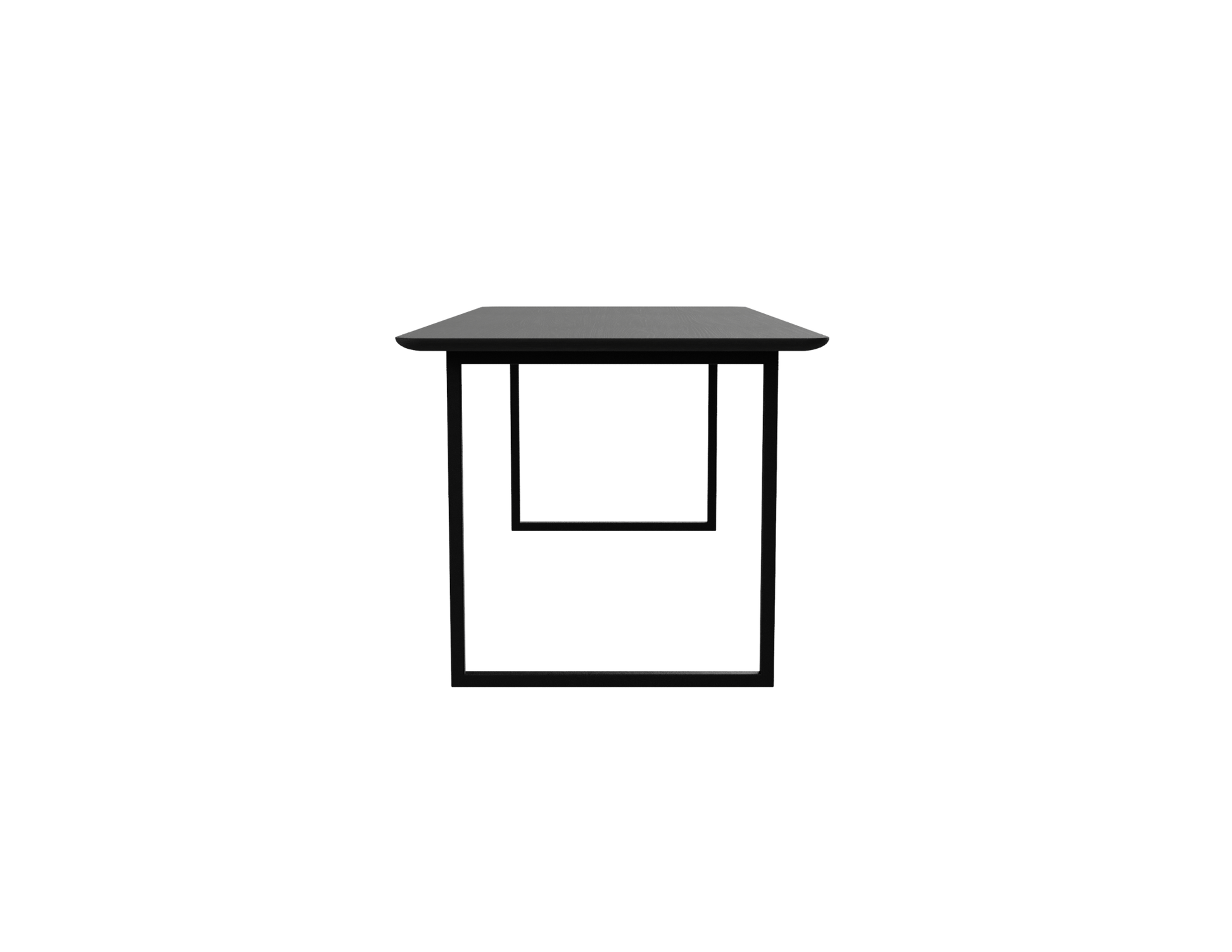 Rectangular oak dining table with charcoal finish and U-frame, ideal for modern dining rooms, by My Store.