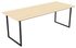 Natural oak rectangular dining table with U-frame, measuring 140x80 cm, showcasing smooth wood surface and sturdy design.