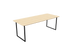 Natural oak rectangular dining table with U-frame, measuring 140x80 cm, showcasing a sleek, modern design for dining rooms.