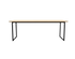 Rectangular oak dining table with natural finish and U-frame design, perfect for modern dining rooms