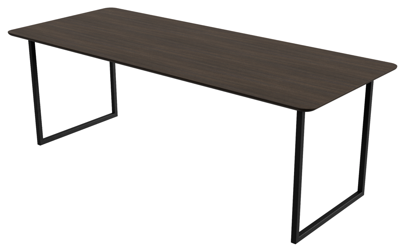 Smoked rectangular oak dining table with U-frame design, measuring 140x80 cm, by My Store.