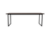 Rectangular walnut dining table with U-frame base, measuring 140x80 cm, crafted for modern dining spaces.