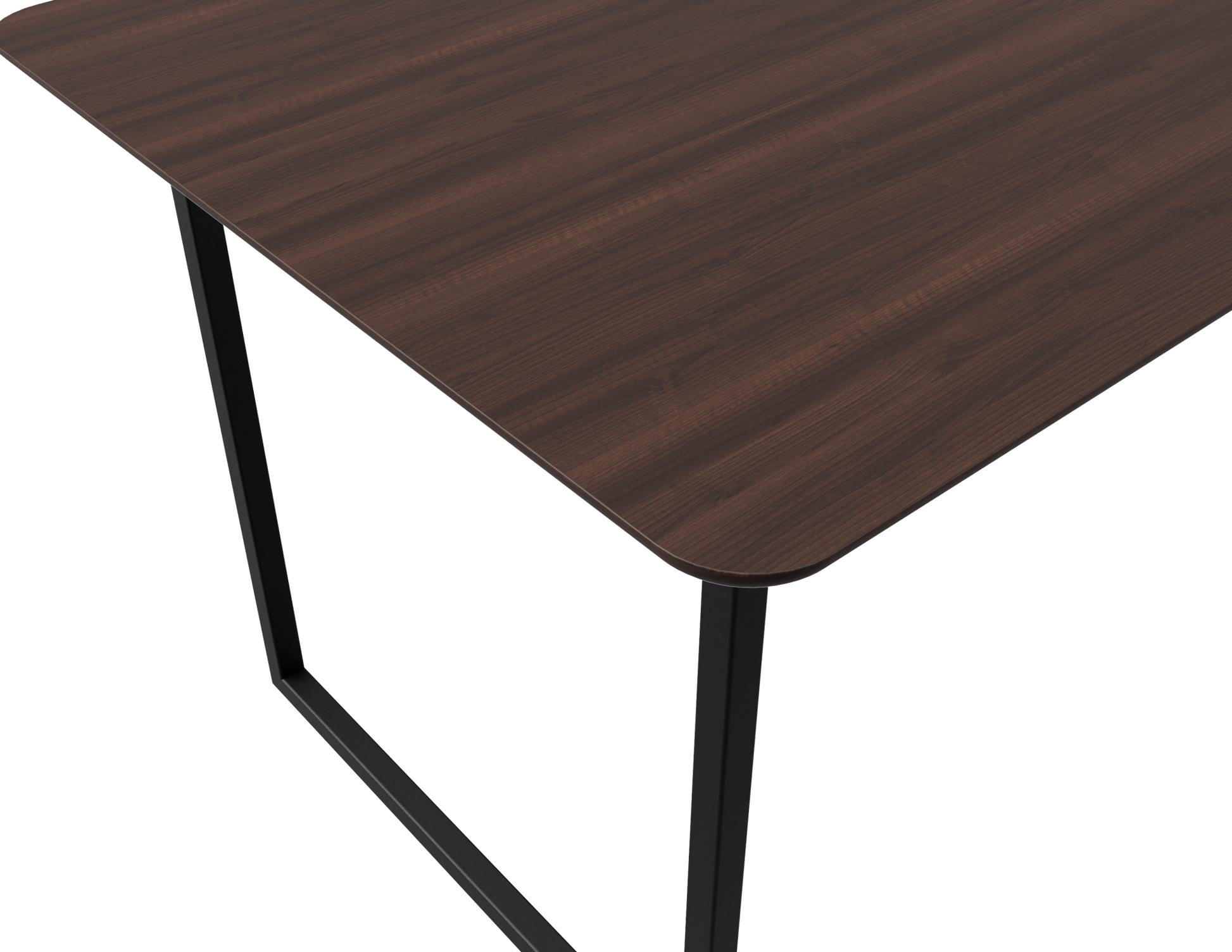 Rectangular walnut dining table with U-frame design, 140x80 cm, showcasing a sleek, modern wooden table for dining spaces.