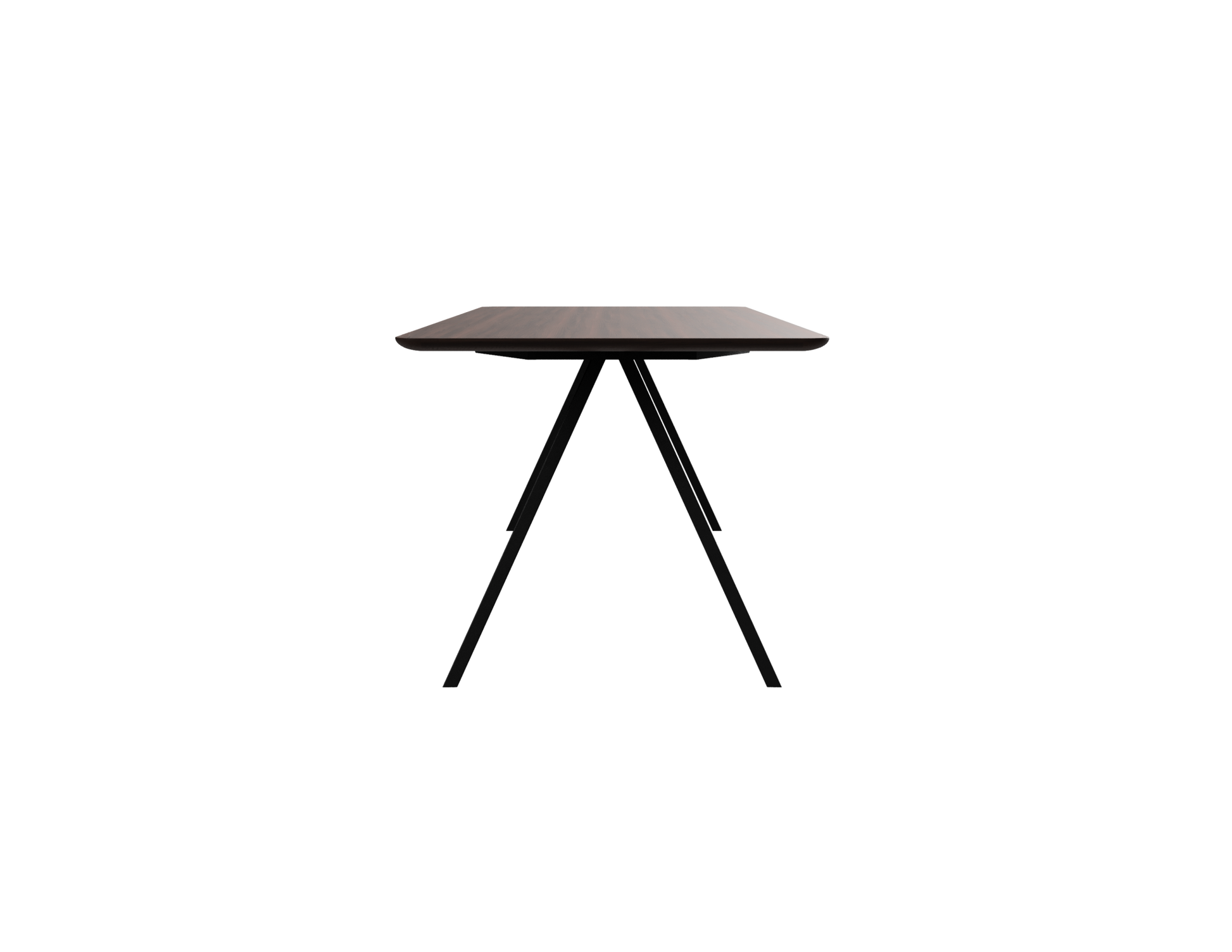Rectangular walnut dining table with V-frame legs from My Store, measuring 140x80 cm, featuring a sleek modern design.
