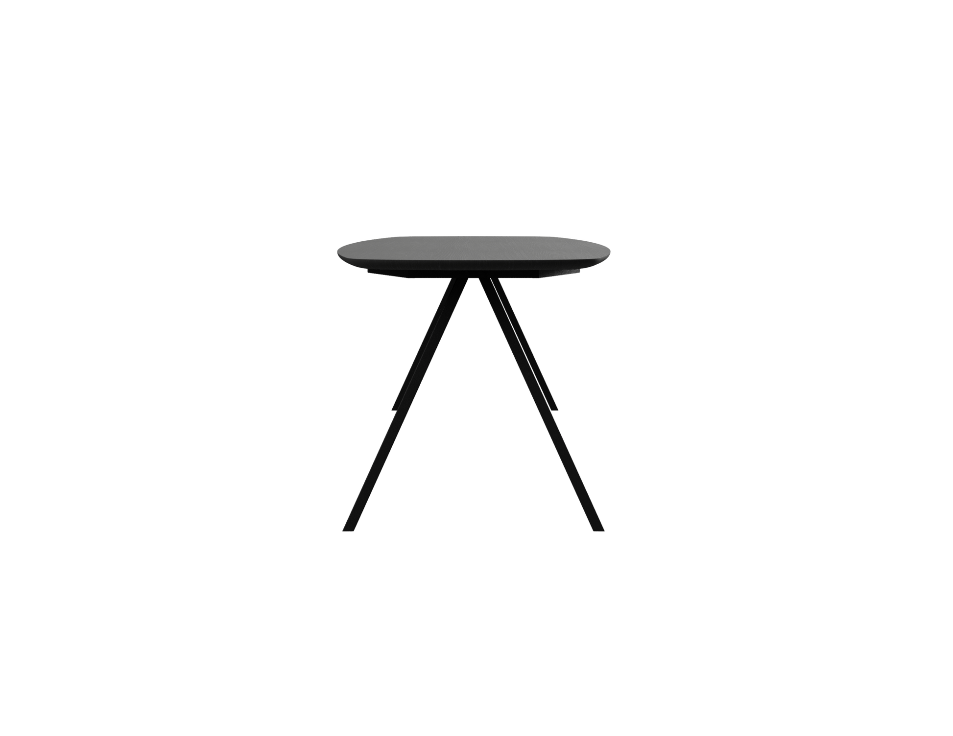 Celio Oak Dining Table in charcoal with V-frame design, showcasing a sleek, modern wooden dining table with a smooth tabletop.