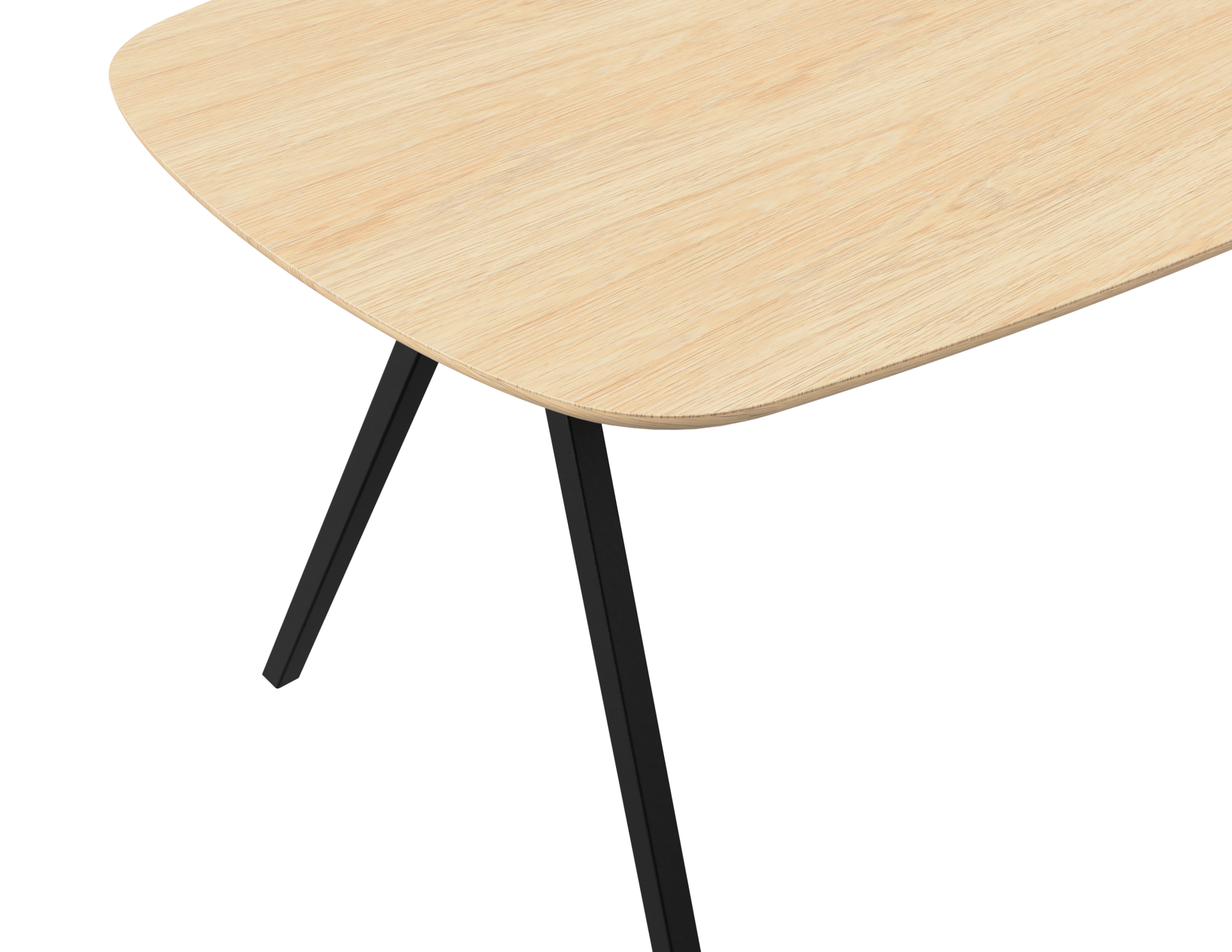 Celio Oak Dining Table in natural finish with V-frame design, showcasing a sturdy wooden table for dining room decor.