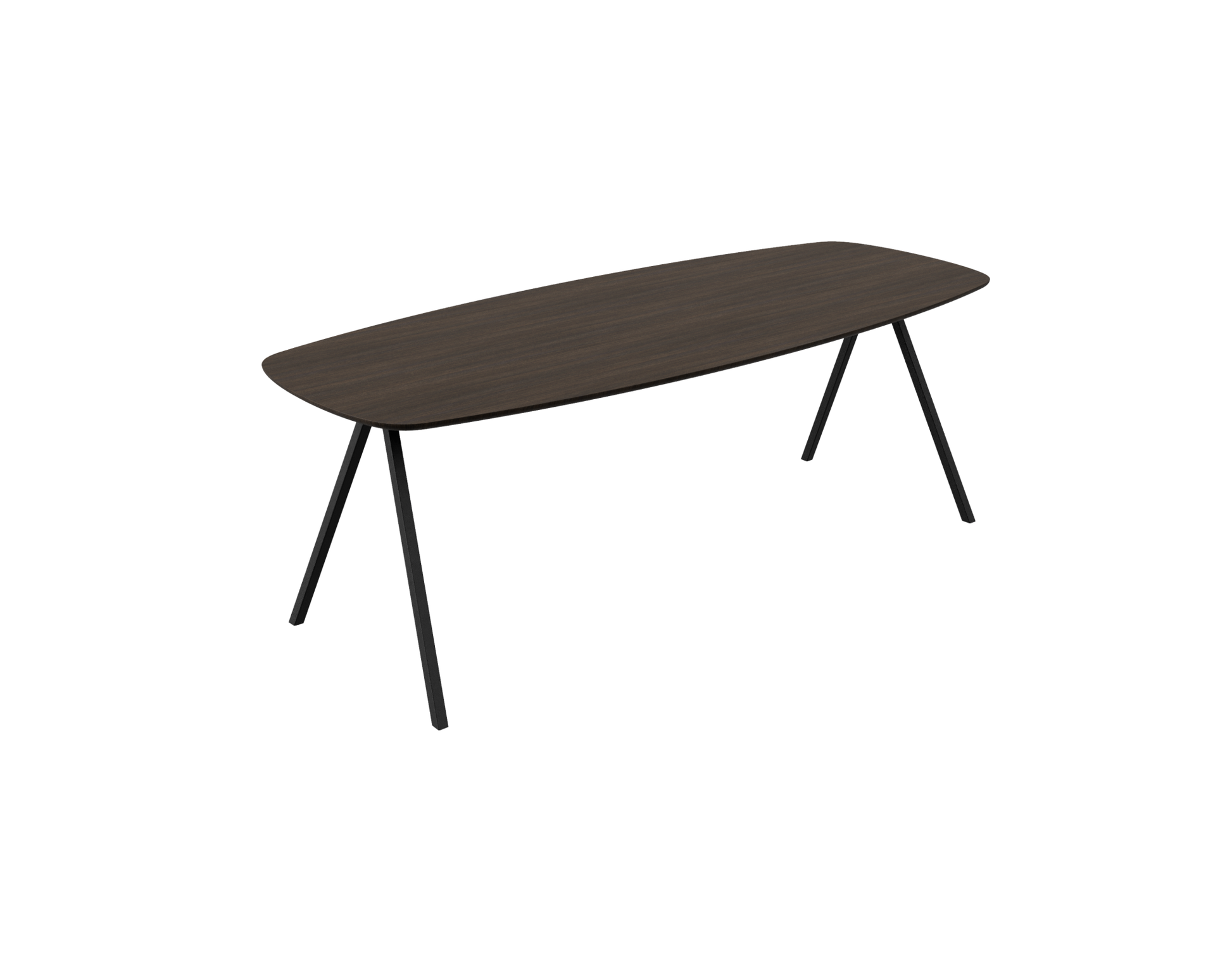 Smoked Celio Oak Dining Table with V-frame design, rectangular shape, sturdy wooden construction, ideal for modern dining rooms.