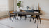 Oval Oak Dining Table in Charcoal with V-frame design, showcasing a sleek and modern wood dining table.