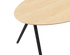 Oval oak dining table in natural finish with V-frame design, showcasing a sleek, sturdy wooden surface for modern dining spaces.