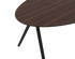 Oval walnut dining table with V-frame legs, 160 cm length, showcasing polished wood surface and modern design.