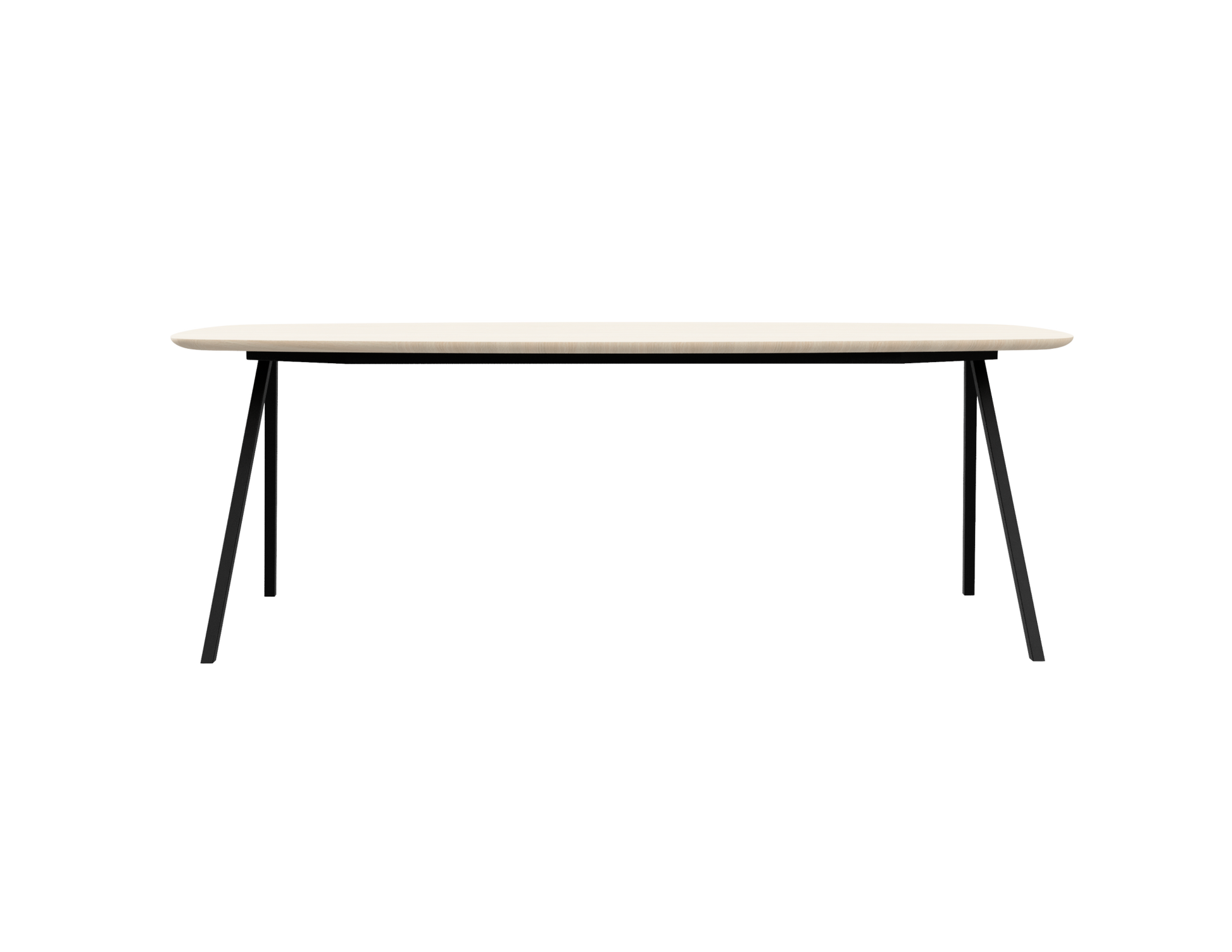 Celio Oak Dining Table in Ash White with V-frame, showcasing sleek, modern design and sturdy wooden construction.
