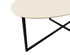 Oval oak dining table with ash white finish and cross frame design, features a sleek and modern look for dining spaces.