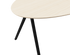 Oval oak dining table with ash white finish and V-frame design, showcasing a sleek, modern wood dining surface.