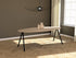 Oval oak dining table with ash white finish and V-frame design, showcasing a sleek, modern wood surface for dining space.