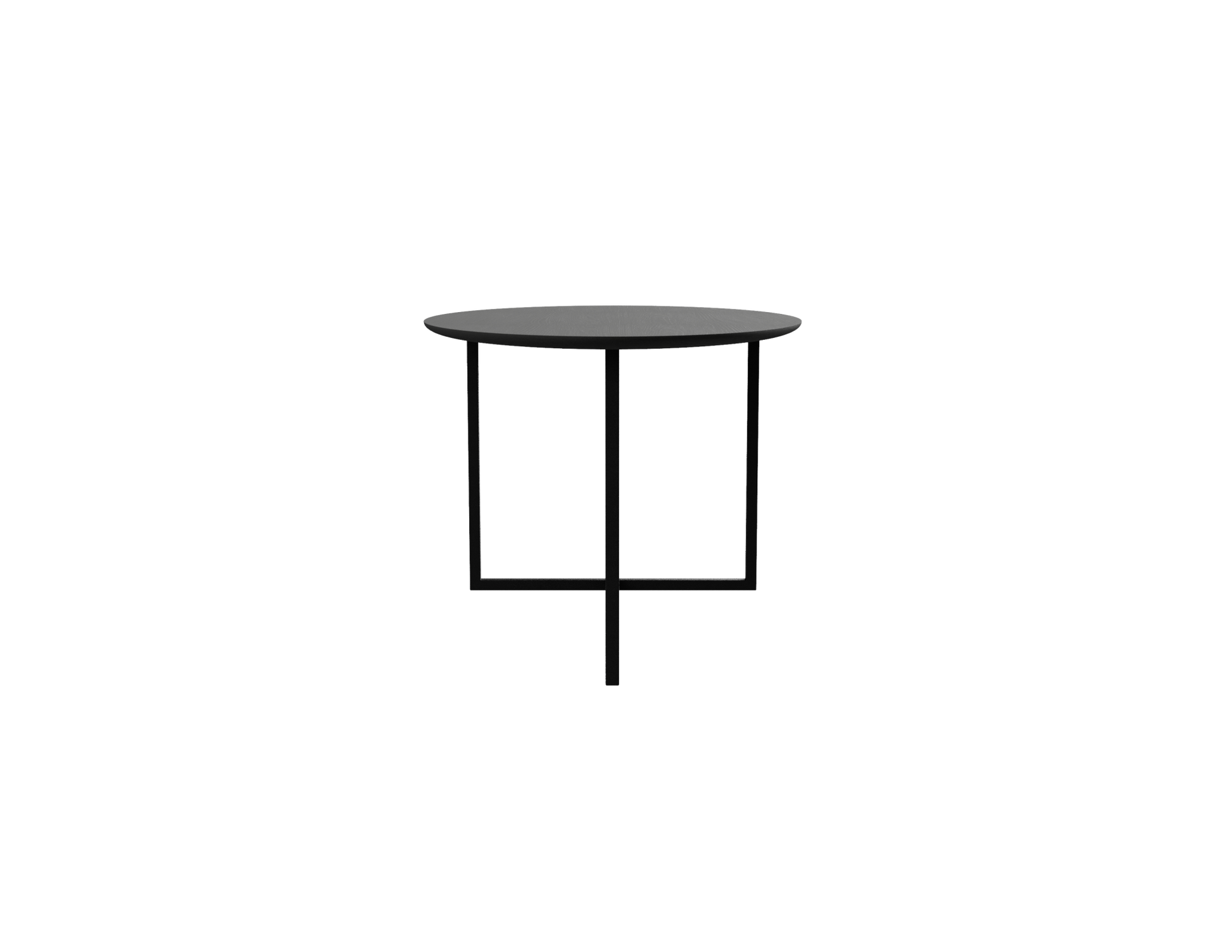 Oval oak dining table in charcoal finish with a cross frame design, ideal for modern dining rooms.