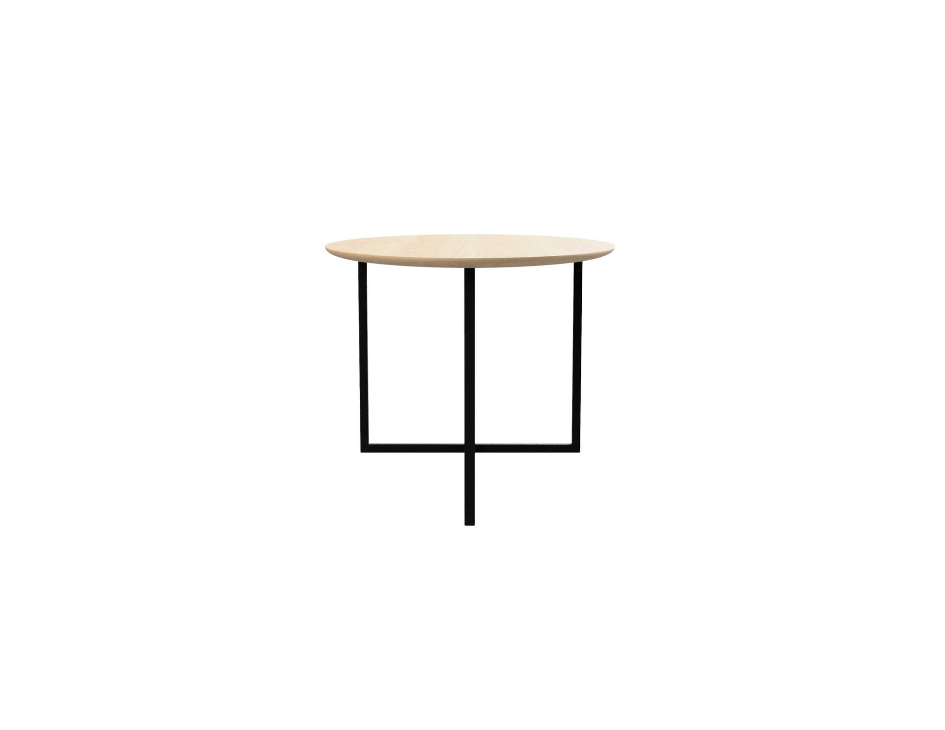 Natural oak oval dining table with cross frame, showcasing a sleek, modern design perfect for contemporary dining spaces.