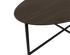 Smoked oval oak dining table with cross frame, showcasing a sleek, modern design perfect for contemporary dining rooms.