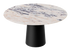 Flow round dining table by My Store with Amarante violet marble top and black cylindrical base, 110 cm diameter, matte finish.