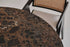 Flow round dining table with Portoro marble top and black cylindrical base, modern design by My Store.