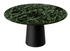 Flow round dining table with Verde Alpi marble top and black cylindrical base, modern design by My Store.
