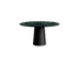 Flow round dining table with Verde Alpi marble top and black cylindrical base, modern design, by My Store.