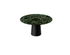 Flow round dining table by My Store with Verde Alpi marble top and black cylindrical base, 110 cm diameter.