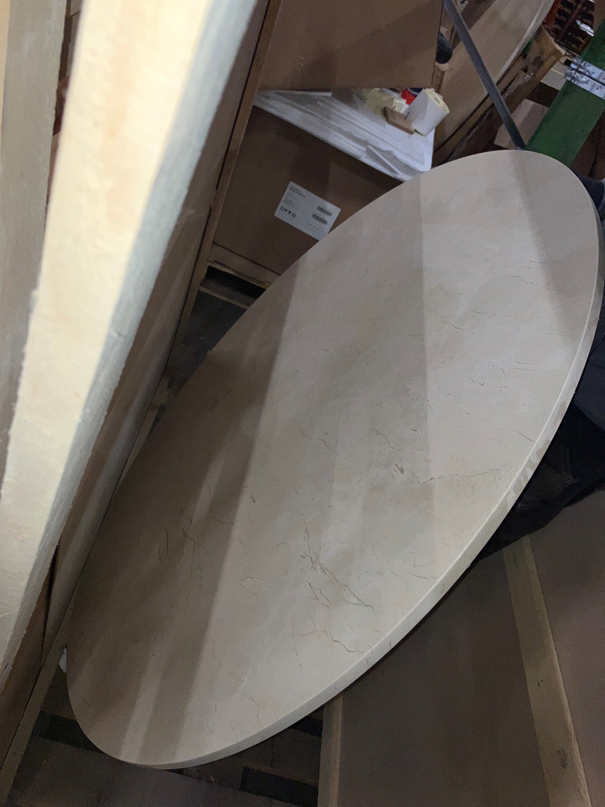 KIYO round dining table - Crema Marfil beige marble (Outlet Ø 120)
