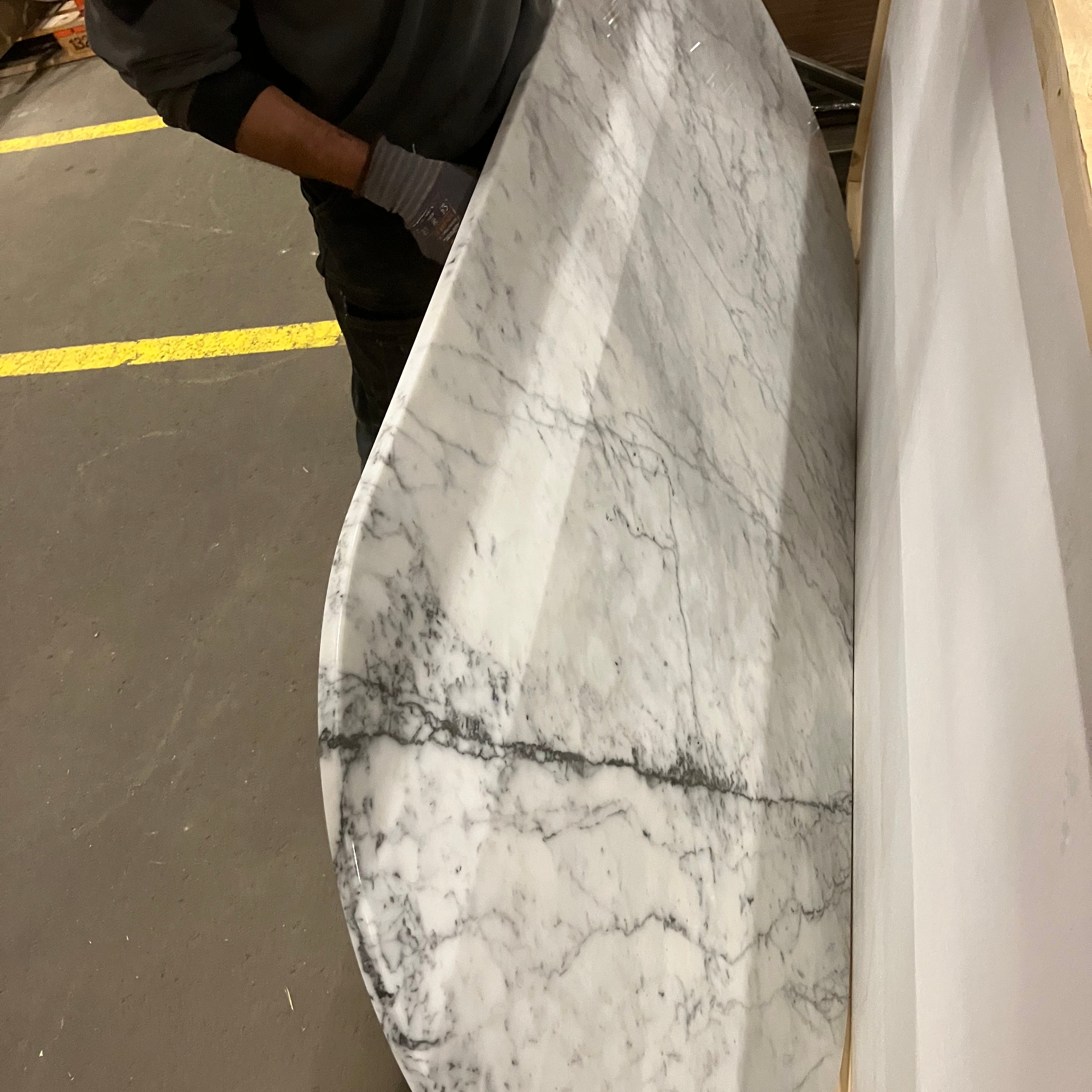 Rectangular Marble Dining Table – Bianco Carrara White (4 legged) (Outlet 200×80)