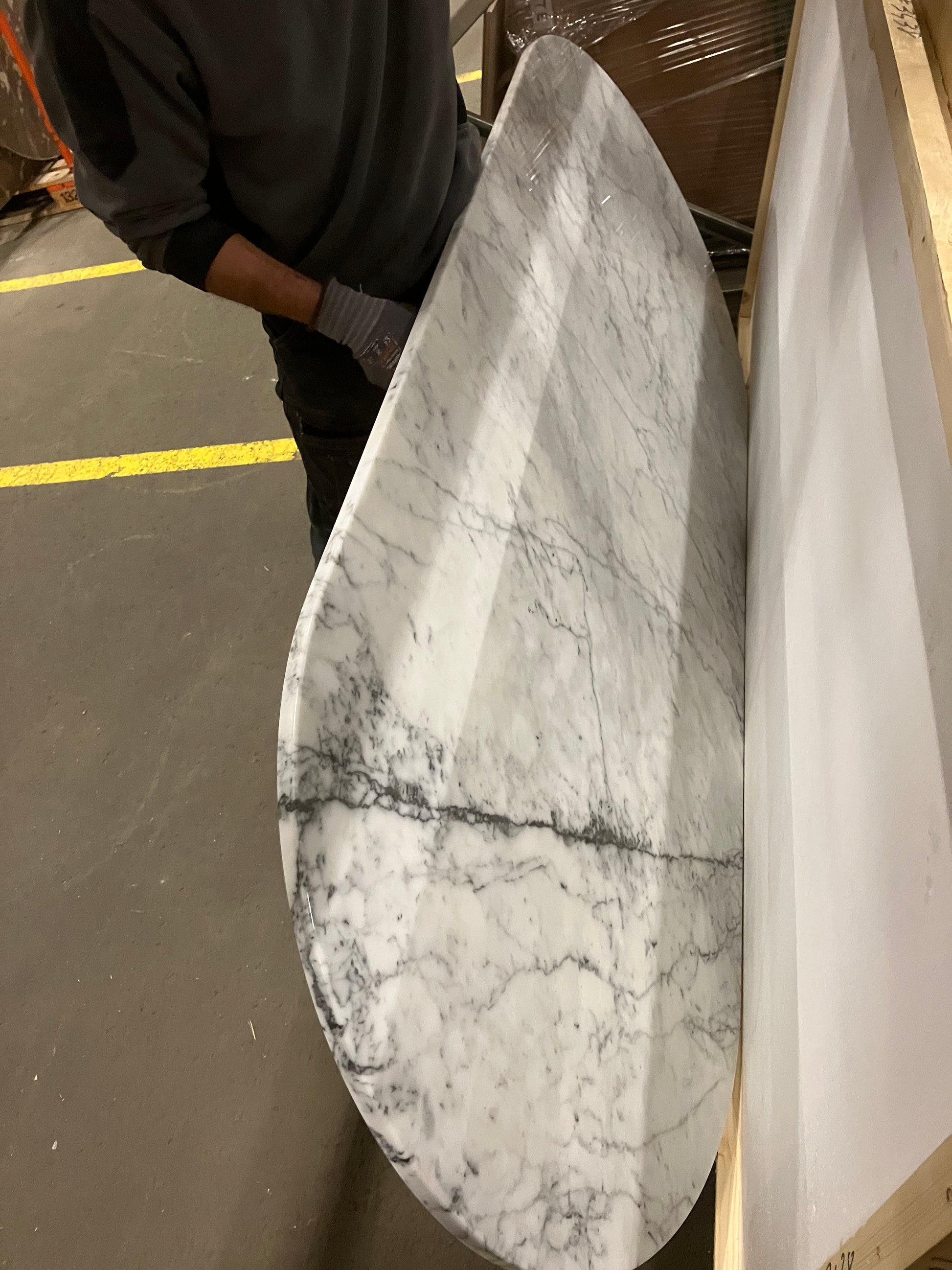 Rectangular Marble Dining Table – Bianco Carrara White (4 legged) (Outlet 200×80)
