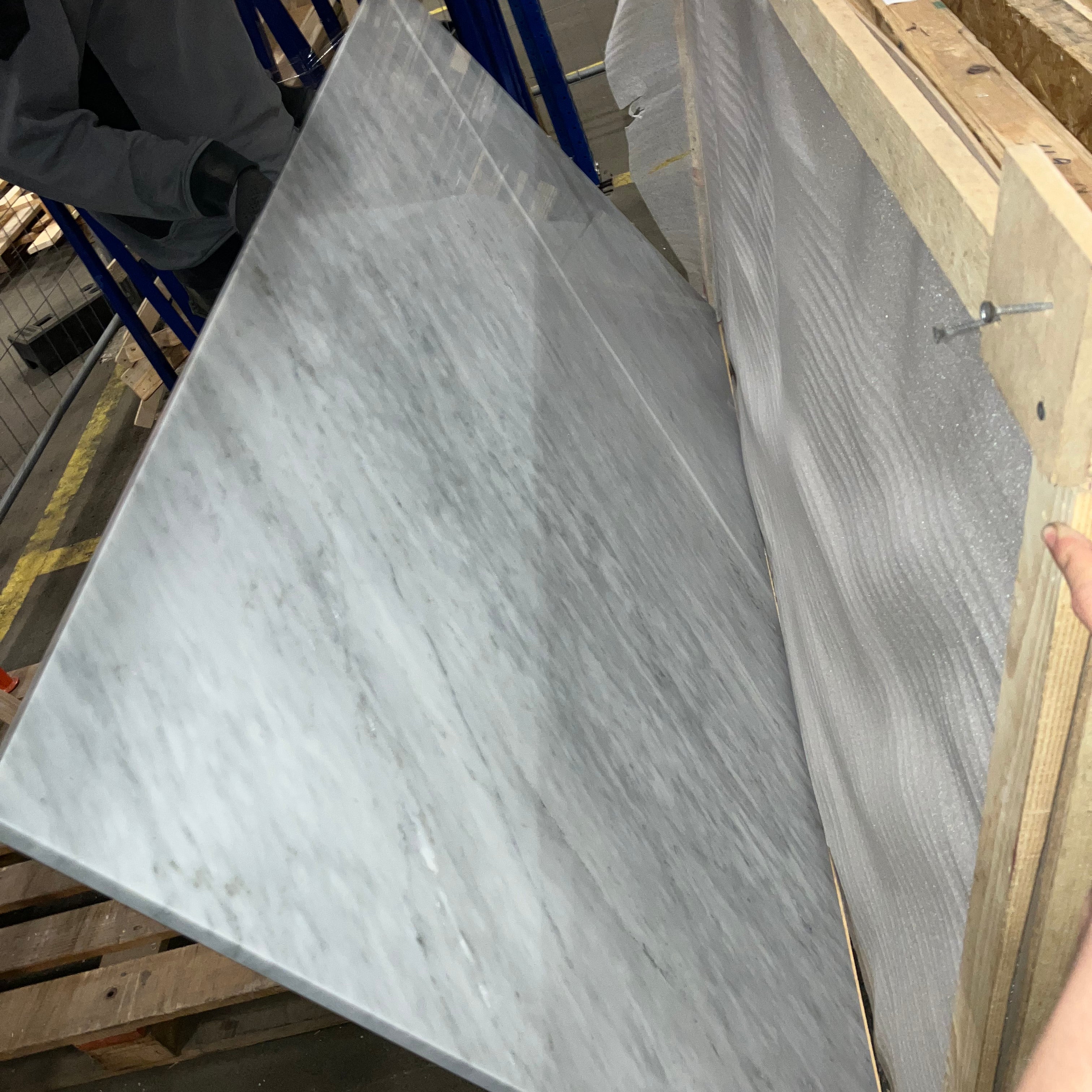 Rectangular Marble Dining Table – Bianco Carrara White (4 legged) (Outlet 200 x 100)