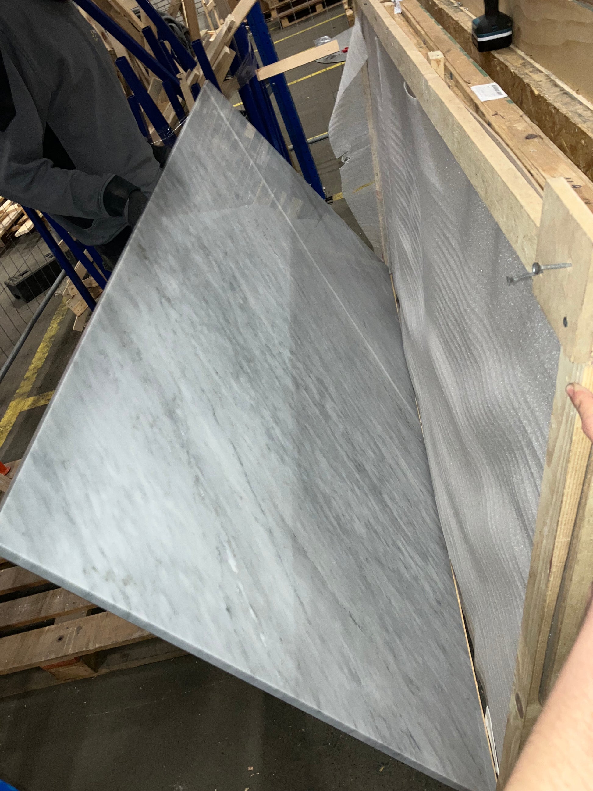 Rectangular Marble Dining Table – Bianco Carrara White (4 legged) (Outlet 200 x 100)