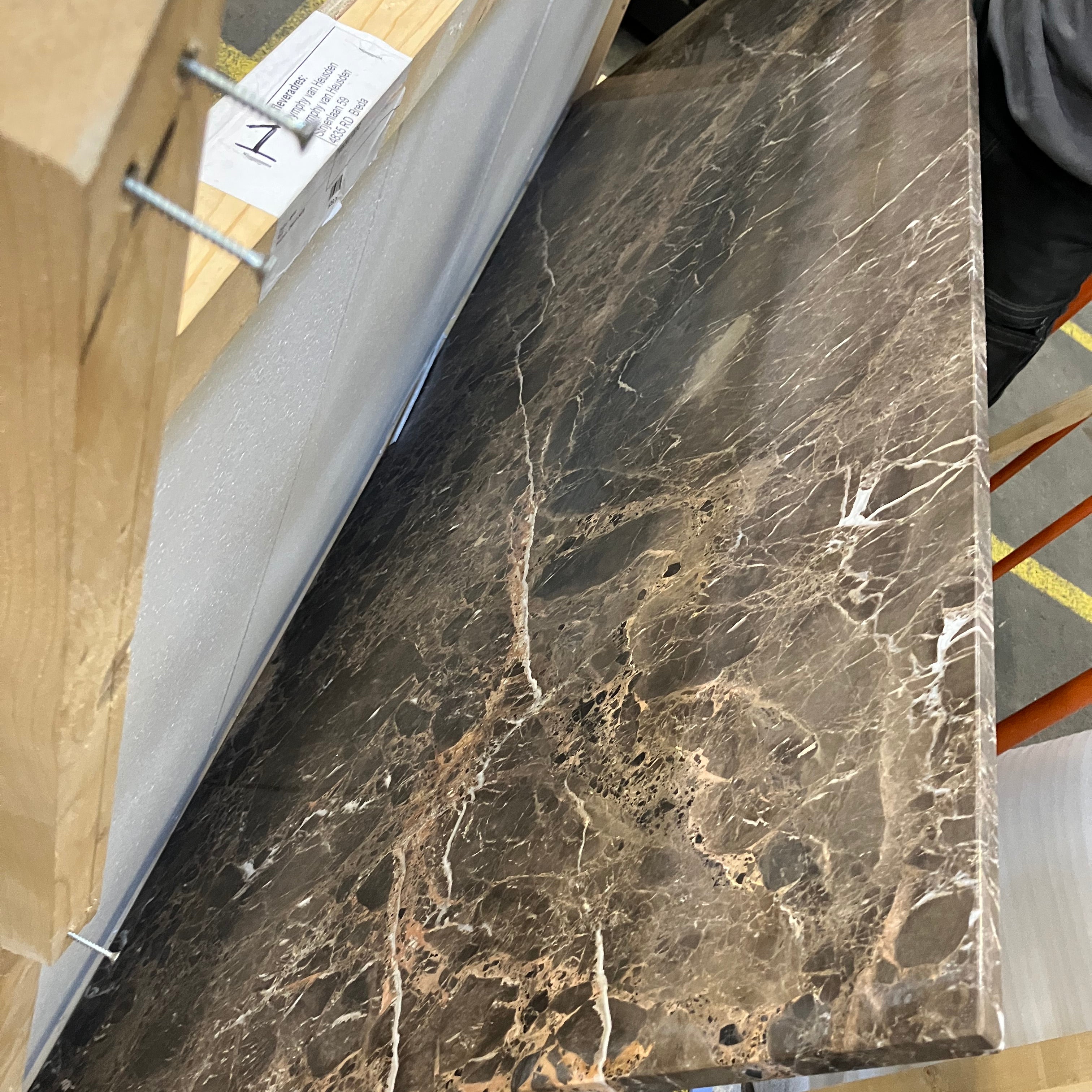 Rectangular Marble Dining Table – Dark Emperador Brown (4 legged) (Outlet 220×90)