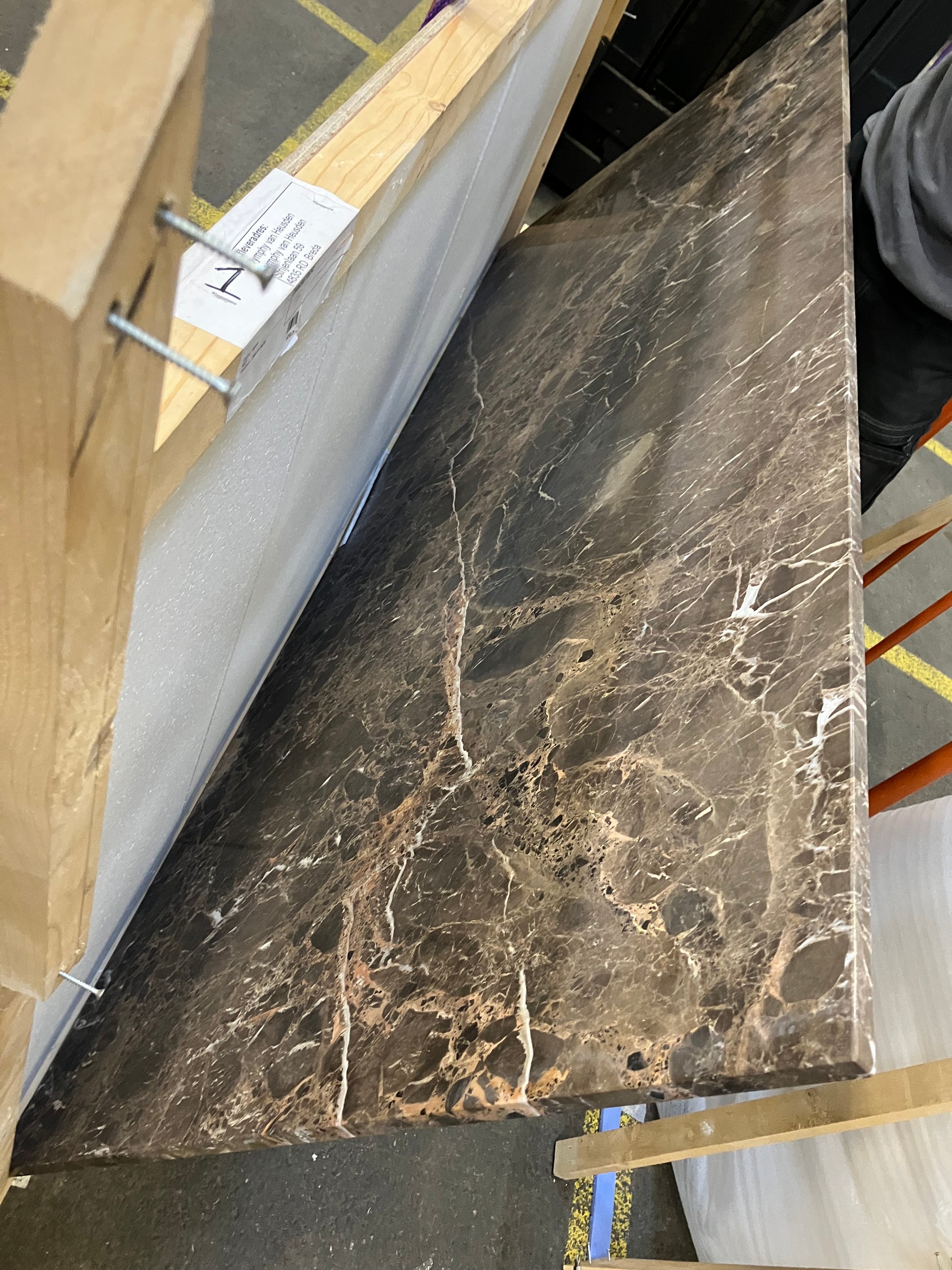 Rectangular Marble Dining Table – Dark Emperador Brown (4 legged) (Outlet 220×90)