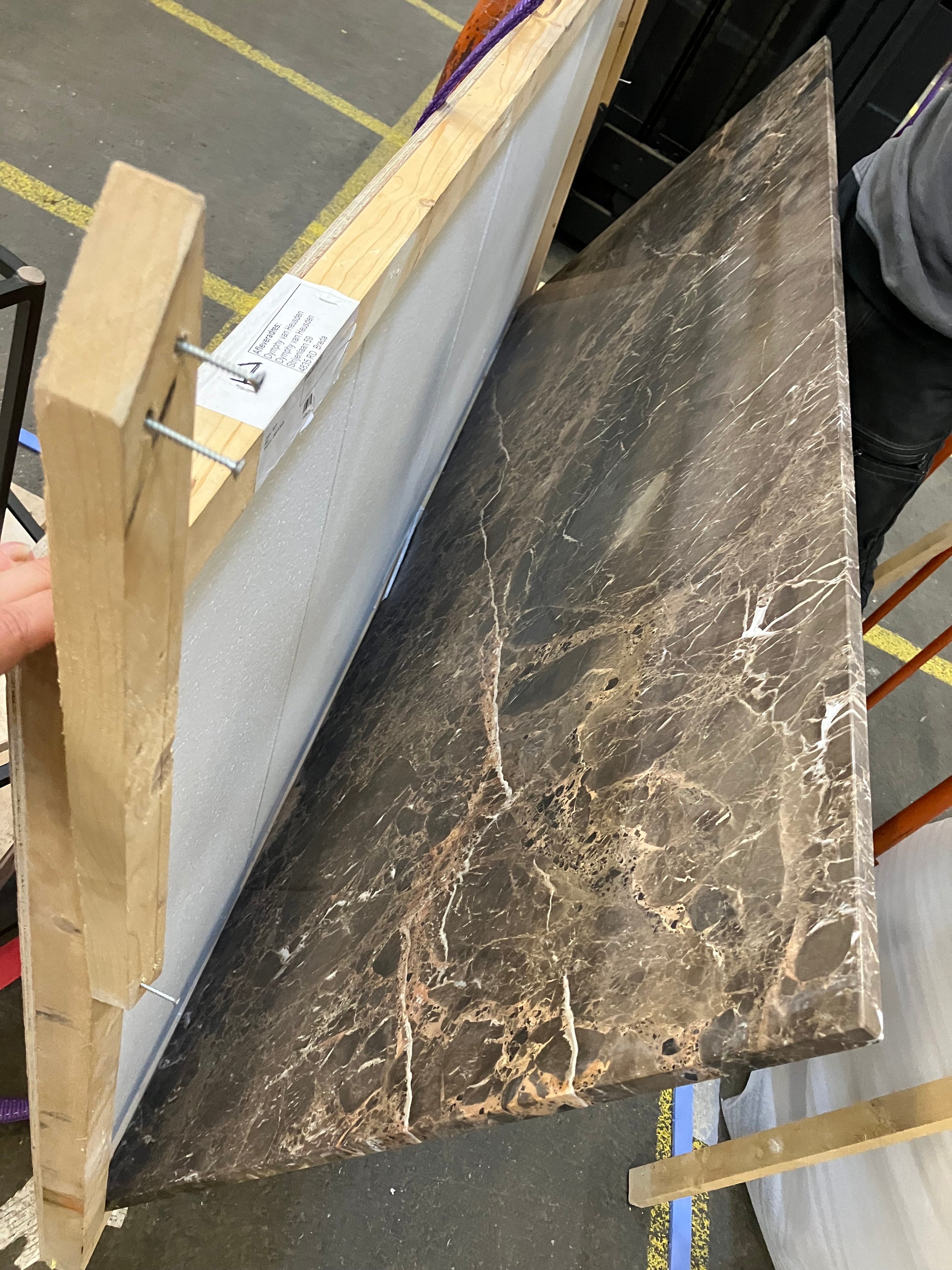 Rectangular Marble Dining Table – Dark Emperador Brown (4 legged) (Outlet 220×90)