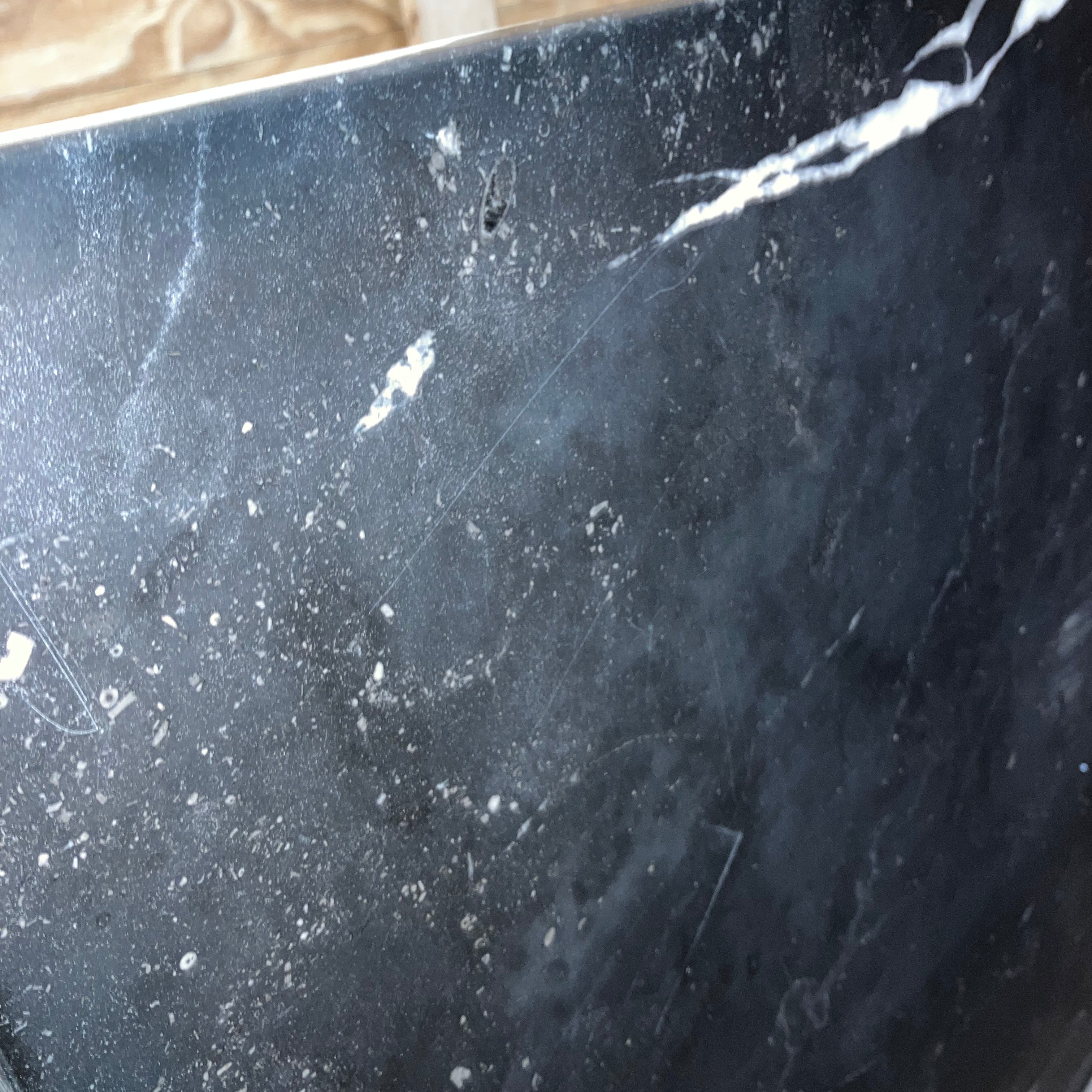 Rectangular Marble Dining Table – Nero Marquina black (U-frame) (Outlet 180×90 Matte)
